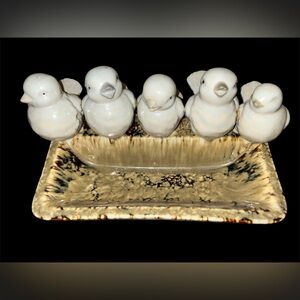 Rare Vintage Ceramic Bird Bath, Bird Feeder, Soap Dish